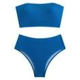 thumbnail image 6 of Uaswgudfs Women's Strapless One-Piece Swimsuit with High-Waisted Bottom for a Sleek and Sophisticated Beach Look Blue L, 6 of 9