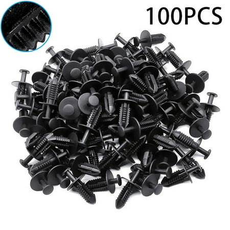 

For BMW 100x Black Plastic Push Rivet Trim Panel Fastener Clips 8mm Dia Hole Use