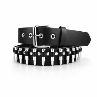 Casual Riveted Studded Grommets & Studs Solid Leather Belt