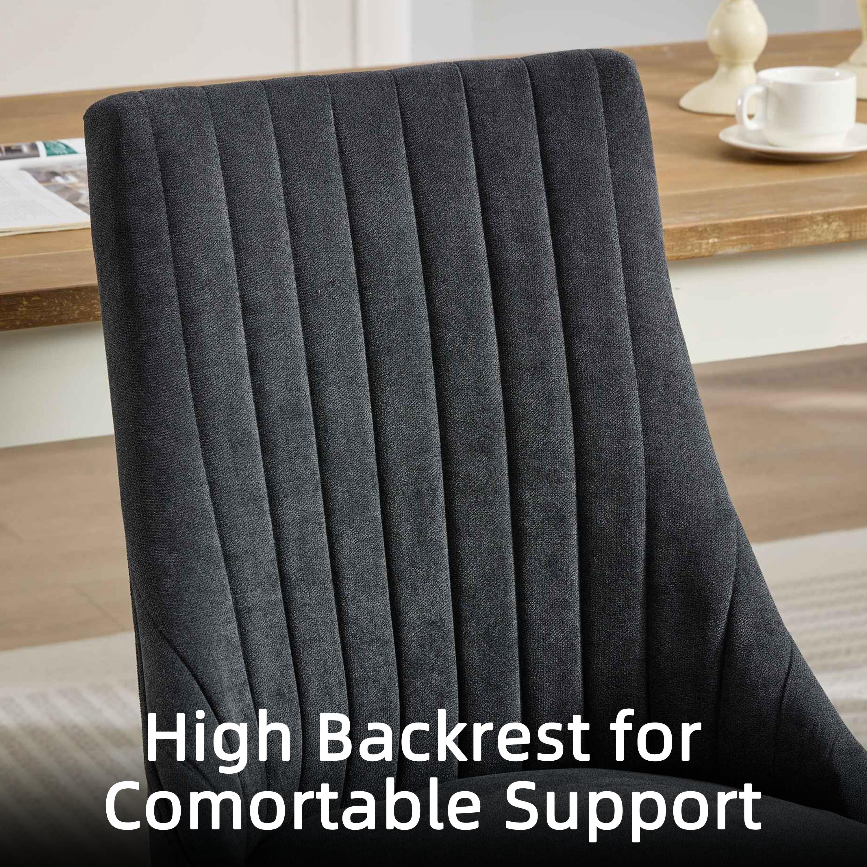Dining Chairs Set of 4, PAPROOS Velvet Upholstered Dining Chairs, Farmhouse Accent Chair Side Chair with High Backrest and Solid Wood Legs, Kitchen Chair for Dining Kitchen Living Room, Black