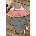 thumbnail image 6 of Cupshe Women's High Waisted Bikini Set Swimsuit Falbala Ruffled Bathing Suit Pink, XS, 6 of 7