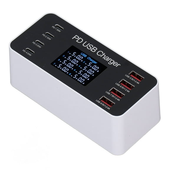 Cargador Multi Del Eje Del Puerto USB, Estación De Carga Por USB Del Puerto 100-240V 8 Para La Tableta