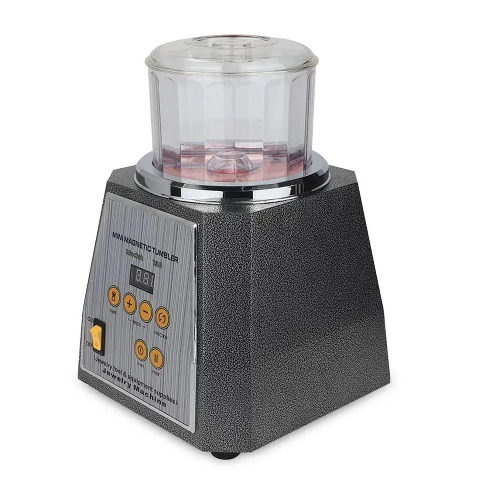 KT-130 Magnetic Tumbler Rotary Polisher Machine, Finishing Machine AC Jewelry Cleaner Tools With 200g Polishing Needles ,Easy to Operate