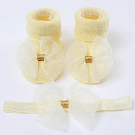 

Aayomet Warm Socks For Infants Baby unisex-baby Socks Ankle Or Crew With Non-slip Grips Made With Organic Cotton Yellow 0 Months