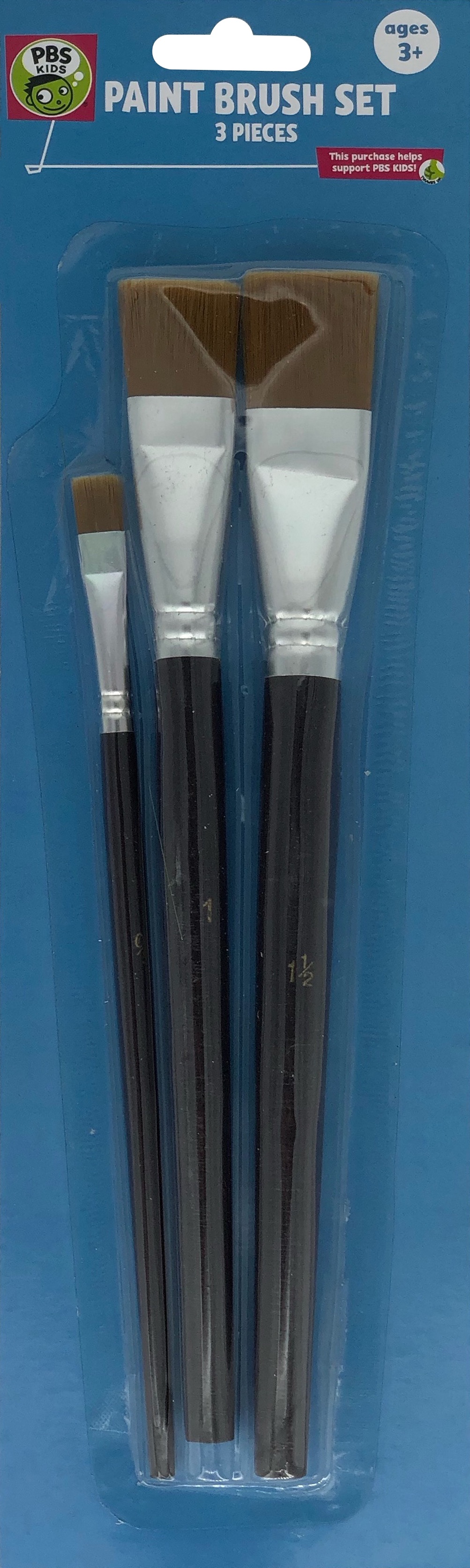 Craft For Kids Imports PBS Kids Paint Brush Set 3/Pkg- - Walmart.com