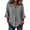 Black, variant on 3/4 Sleeve Cotton Linen Tops for Women Flounce Trim Casual Buttoned V Neck T-Shirts Summer Boho Striped Color Tops Gray XL