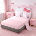 thumbnail image 3 of Erosebridal Pink Bowknot Ribbon Kids 7pcs Bedding Comforter Set,Dreamy Princess Style Queen Bedding Sets For Bowtie Girls,Pink Reversible, 3 of 7