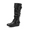 BLACK-WIDE, variant on Womens Wide-Calf Knee High Low Hidden Wedge Slouch Buckle Boots Ura Black Size 7