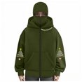 thumbnail image 4 of TTUHYWXI Christmas Balaclava Hoodie Zipper Winter Hoodies for Men Women Trendy Double Layer Hooded Sweatshirt Fleece Zip Jacket (Army Green, XL), 4 of 4