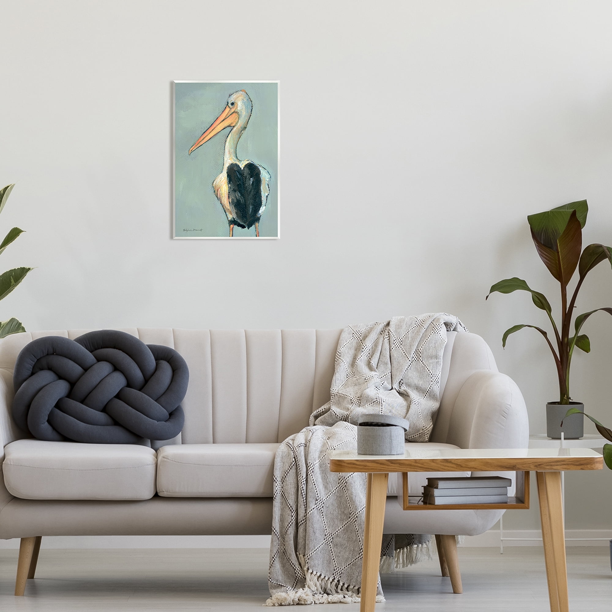 Stupell Pelican Bird Wildlife Painting Animals & Insects Painting Wall Plaque Unframed Art Print Wall Art