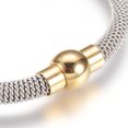thumbnail image 2 of 304 Stainless Steel Bracelets with Magnetic Clasps Golden & Stainless Steel Color 7-1/2 inch(190mm), 2 of 3