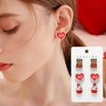 thumbnail image 2 of Deeceymbur Earrings Wooden Studs Valentine Day Gift Set for Women 6 Piece Heart Rose Teddy Bear Dainty Jewelry Gift Idea, 2 of 6