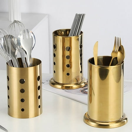 FENGGUIQU Stainless Steel Chopsticks and Fork Holder Utensil Storage Organizer Kitchen Countertop Stand 1 Set