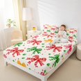 thumbnail image 4 of Manfei Cute Cartoon Bowknot Full Size Sheets,Colorful Bow Tie Bed Sheets,Red Green Beige Sheet Sets For Girl,Breathable Home Decor,4-Piece, 4 of 7