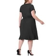 thumbnail image 3 of Agnes Orinda Women's Plus Size Chambray Wrap Elastic Waist Ruffle Dress, 3 of 5