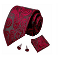 thumbnail image 2 of Visaccy Men's Wedding Tie Set And Pocket Silk Necktie Cufflinks for Party Prom, 2 of 4