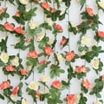 thumbnail image 6 of ZOELNIC 98.4" Artificial Rose Vine Flowers Plant Rattan - Artificial Flower Fake Flowers Rose Vine Ivy Garland Hanging for Wedding Party Garden Wall Craft Art Decoration Silk Flowers, 6 of 7