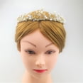 thumbnail image 1 of Tiara de Novia Macarena Princesa Rhinestone Perla Oro, 1 of 7