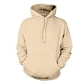 thumbnail image 5 of Men's Cotton Pullover Hoodie Sweatshirt Fall Winter Drawstring Long Sleeve Sweatshirt Casual adjustable drawstring hood With Kanga Pockets Beige L, 5 of 10