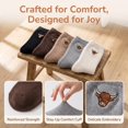 thumbnail image 5 of Highland Cow Socks 5 Pairs, Fuzzy Crew Socks for Women Girls, 5 of 7