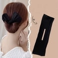 thumbnail image 4 of Hacer moños de donut fáciles de hacer: 2 piezas para el cabello de mujer - Hacer moños reutilizables para peinado Moldeador de moños con pinza de tela para el cabello, 4 of 5