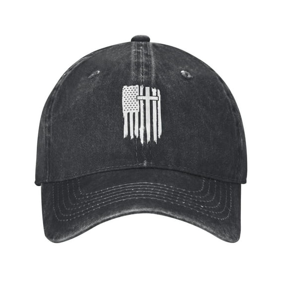 American Flag Cross Jesus Christian Cowboy Hat Baseball Hat Trucker Hat For Men Women Retro Denim Hats Baseball Cap Dad Hat