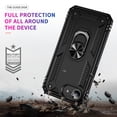 thumbnail image 7 of Allytech Rugged Case for iPhone 16e, Military Grade Protection Shockproof Non-Slip Cover with Metal Rotatable Ring Stand, Magnetic Car Mount Holder Fashion Case for iPhone 16e - Black, 7 of 7