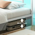 thumbnail image 5 of Fairy Twin Bed Frame with Charging Station, Metal Platform Bed with LED Lights, White, 5 of 8