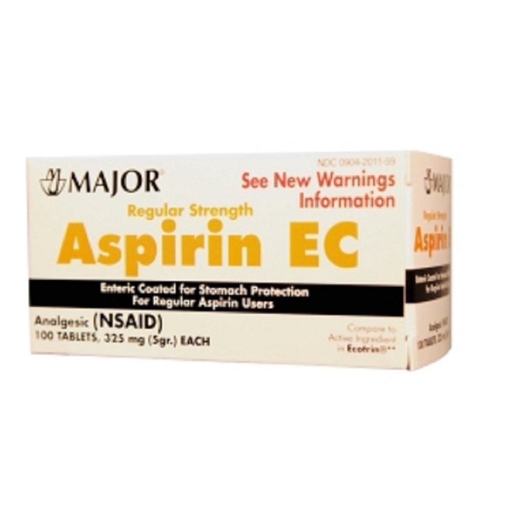 Major Aspirin 5Gr Ec Tab Boxed Aspirin325 Mg Orange 100 Tablets Upc