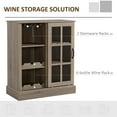 thumbnail image 4 of HOMCOM Kitchen Sideboard Bar Cabinet with Sliding Door Wine Rack Brown, 4 of 9