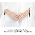 thumbnail image 3 of Toptie Satin Salon Client Barber Shop Hair Cutting Cape with Adjustable Neckline and Cuff Opening, 63" x 55"-Black, 3 of 6