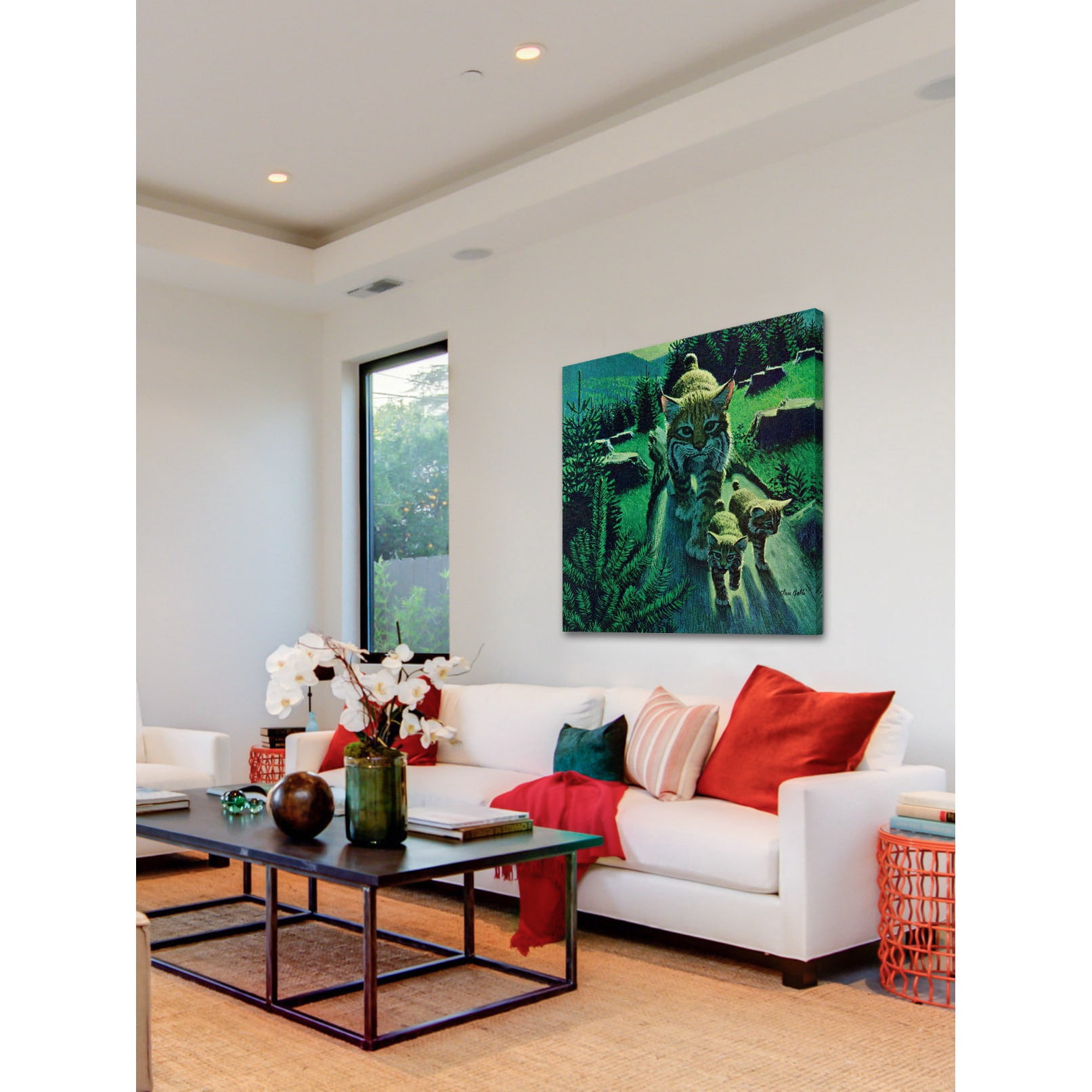 "Bobcat Family" Painting Print on Wrapped Canvas