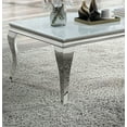 thumbnail image 6 of Glamorous Stainless Steel Coffee Table with White Glass Top and Cabriole-Style Legs for Living Room, 6 of 12
