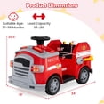 thumbnail image 3 of Costway 12V Kids Ride on Fire Truck Toddler Fire Toy Car with Shovel & Wrench Red, 3 of 10