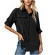 thumbnail image 3 of Ropa para mujer,Camisa de manga larga para mujer con protección solar UPF 50, de poliéster de secado rápido, con cuello en V para pesca y senderismo, sopatenor, 3 of 9