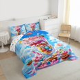 thumbnail image 3 of jejeloiu Colorful Doughnut Cake Queen Comforter Set,Sweet Dessert Bedding Comforter Set For Girls Boys Reversible 3-Piece, 3 of 8