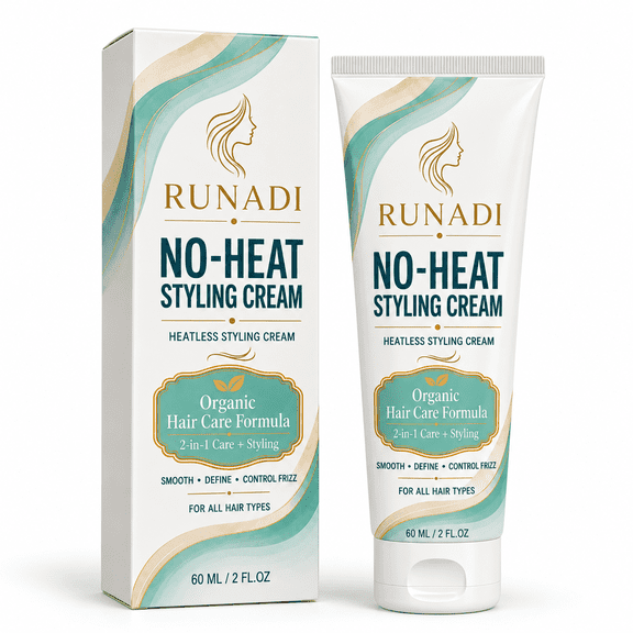 No-Heat Hair Styling Cream, Anti-Frizz Smoothing Cream With Botanical Extracts, Long-Lasting Hold For All Hair Types