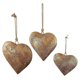 thumbnail image 1 of Campana decorativa de metal 3D con forma de corazón y cuerda para colgar. Campana de metal de latón envejecido., 1 of 5
