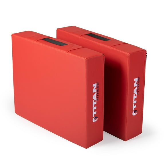 Titan Fitness 6 lbs Silencer Drop Pads, Noise-Reducing, Red, Foam, Barbell Pads
