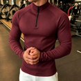 thumbnail image 5 of Cmfcve Mens Muscle Shirts 1/4 Zip Slim Fit Long Sleeve Shirts Casual Athletic Layering Tops, 5 of 6