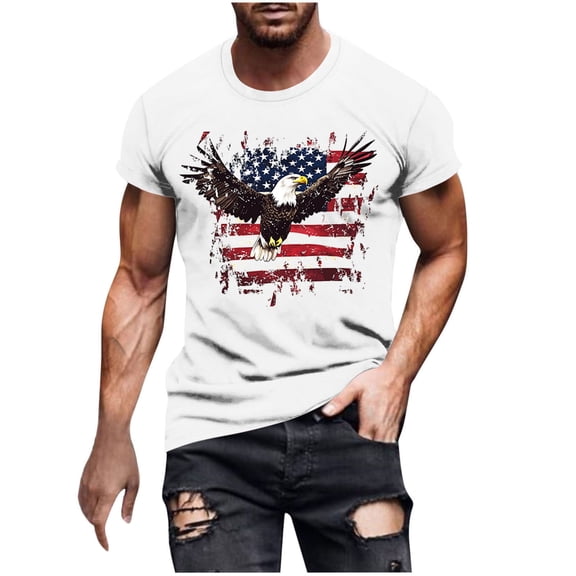 Guluxicc Independence Day T Shirts for Men 4th of July Tops Summer Holiday Patriotic Graphic Shirts