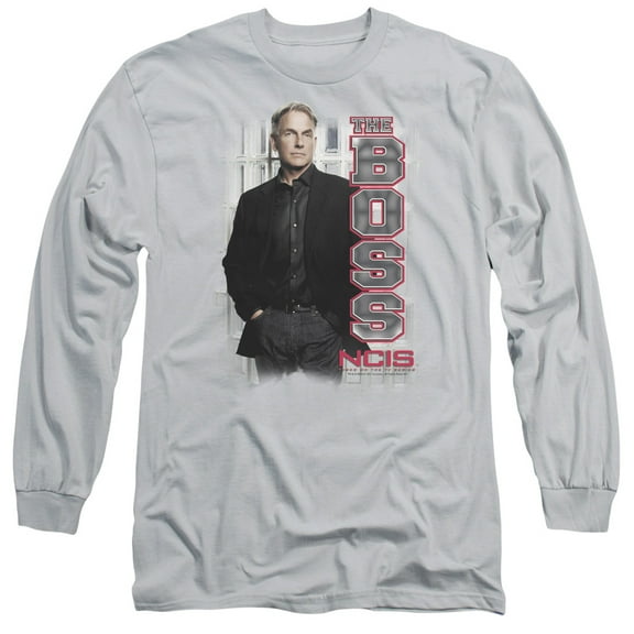 Ncis The Boss Long Sleeve Adult 18/1 T-Shirt Silver