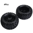 thumbnail image 6 of 4pcs Rc Car Tires, Y-Shaped Pattern Tyre Rubber Tires With Hubs, For 1/10 Scale Rc Truck Model Vehicle Accessories(7/10 Holes) [Black 7-hole outline], 6 of 8