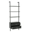 thumbnail image 3 of Williamspace Wall-mounted 4-Tier Ladder Bookshelf with 2 Drawers,Open Storage Shelves Bookcase for Office Living Room,Dark Grey, 3 of 6