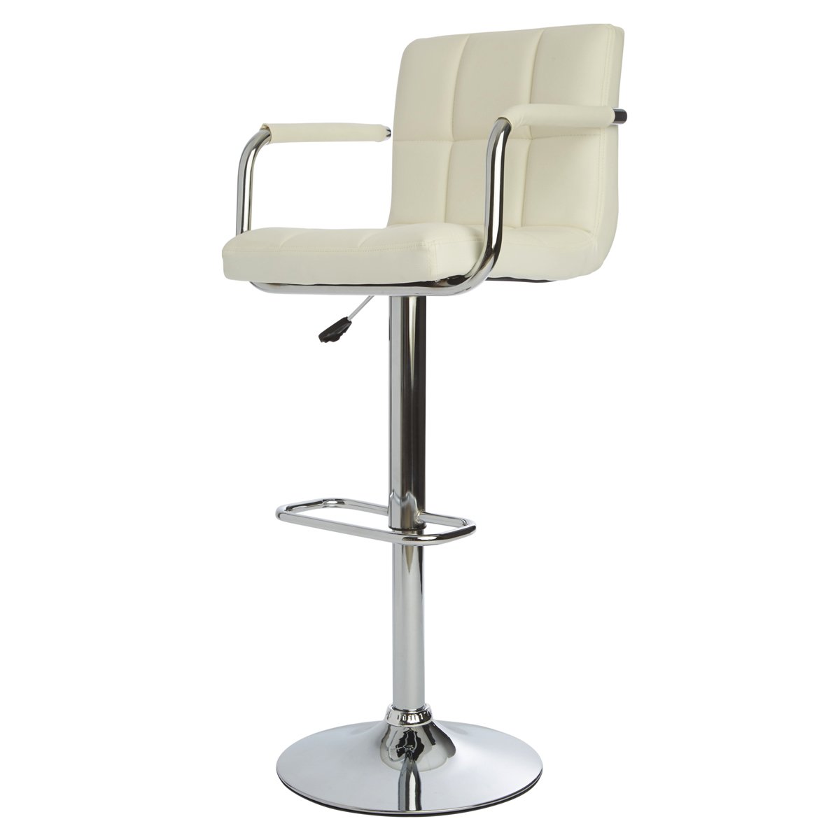 Impressions Vanity Phoebe Square Quilted Vanity Stool with Adjustable