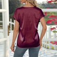 thumbnail image 3 of Vedolay Women Shirt Womens Short Sleeve Summer Tops for Leggings Loose Fit Button Pullover Blouse,Red XL, 3 of 5