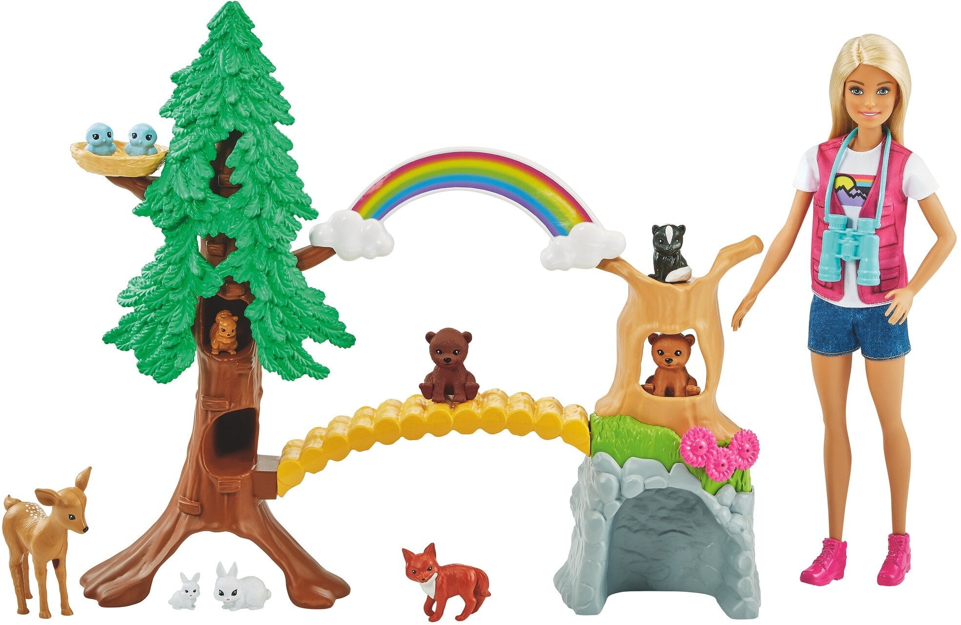 Barbie Wilderness Guide Playset with Blonde Barbie Doll & 10 Animal Figures - Walmart.com
