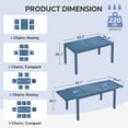 thumbnail image 2 of SERWALL 9-Piece Outdoor Dining Set with Expandable Patio Dining Table and 8 Chairs, 60–83 Inch All-Weather HDPE Patio Furniture Sets for Backyard, Garden, Deck, Poolside - Blue, 2 of 7