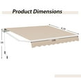 thumbnail image 3 of Gymax 10 x 8.2 ft Outdoor Patio Retractable Awning Polyester Sunshade Cover w/ Manual Crank Handle Deck Beige, 3 of 10