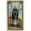 Pewter Saint St Peregrine Medal with Laminated Holy Card, 1 1/16 Inch